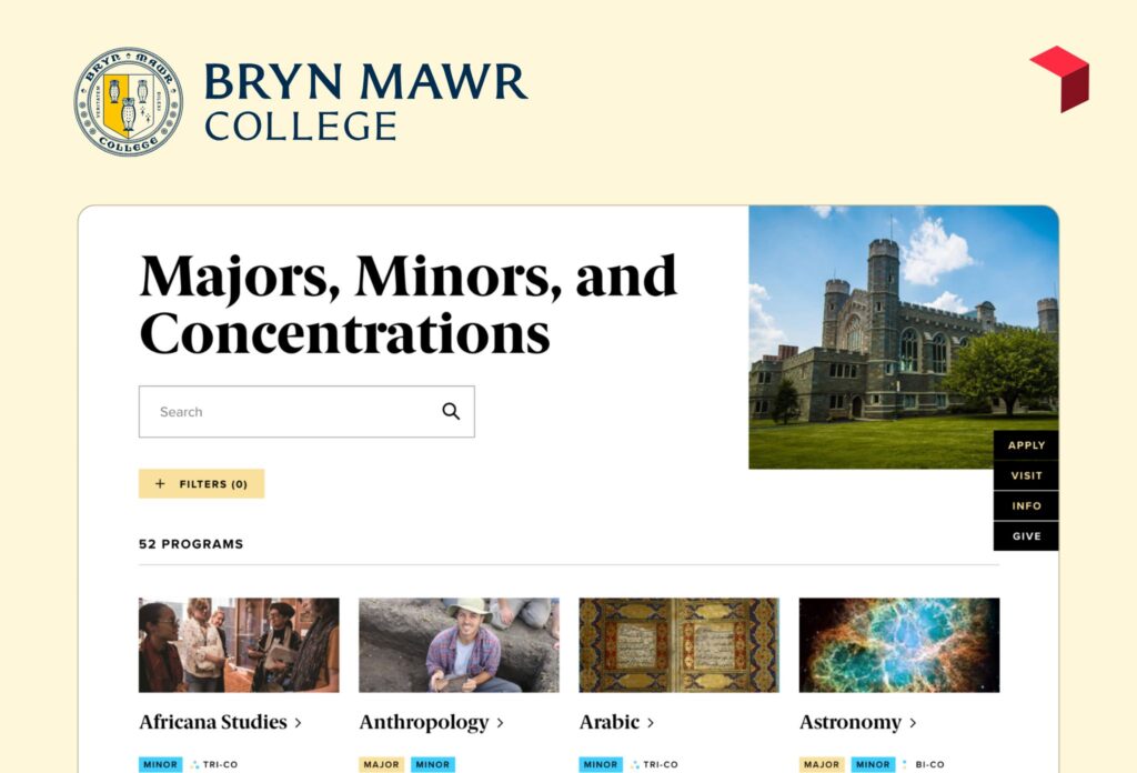 Bryn Mawr College screenshot